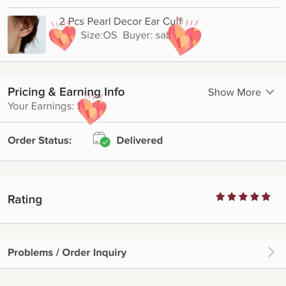 2 Pcs Pearl Decor Ear Cuff - Picture 6 of 7